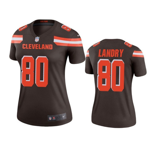 Cleveland Browns #80 Jarvis Landry Brown Legend- Women Jersey