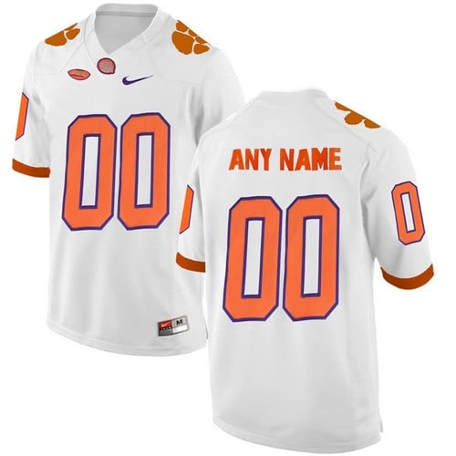 Male Clemson Tigers White College Limited Football Customized Jersey