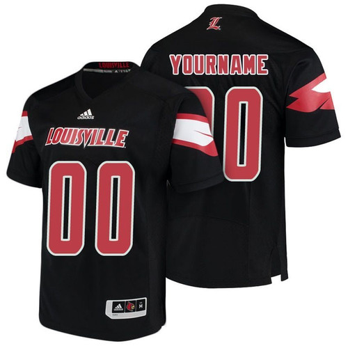 Youth Louisville Cardinals Black College Football Custom Jersey
