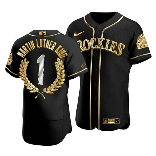 Men's Colorado Rockies Martin Luther King Black Special Golden Edition Jersey , MLB Jersey