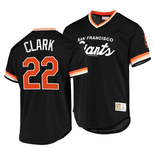 Men's San Francisco Giants Will Clark #22 Cooperstown Collection Black Script Fashion Jersey , MLB Jersey