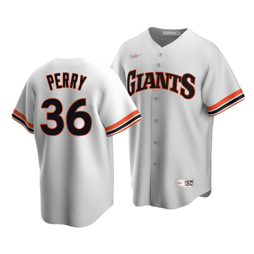 Men's San Francisco Giants Gaylord Perry #36 Cooperstown Collection White Home Jersey , MLB Jersey