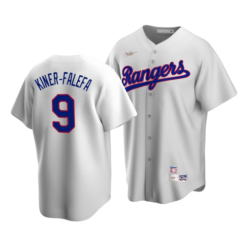 Men's Texas Rangers Isiah Kiner-Falefa #9 Cooperstown Collection White Home Jersey , MLB Jersey