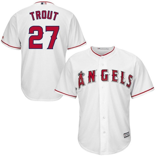 Mike Trout Los Angeles Angels Majestic Cool Base Player Jersey - White , MLB Jersey