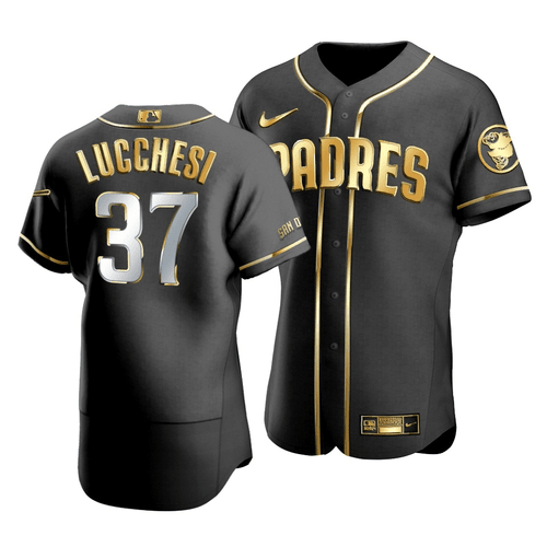 Men's San Diego Padres Joey Lucchesi #37 Golden Edition Black  Jersey , MLB Jersey