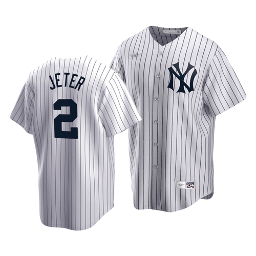 Men's New York Yankees Derek Jeter #2 Cooperstown Collection White Home Jersey , MLB Jersey
