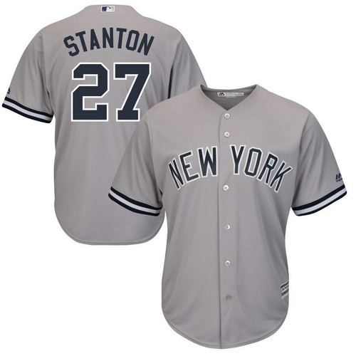 Giancarlo Stanton New York Yankees Majestic Cool Base Replica Player Jersey - Gray , MLB Jersey
