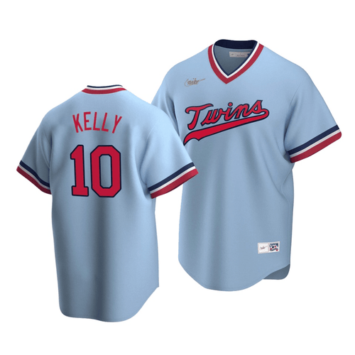 Men's Minnesota Twins Tom Kelly #10 Cooperstown Collection Light Blue Road Jersey , MLB Jersey