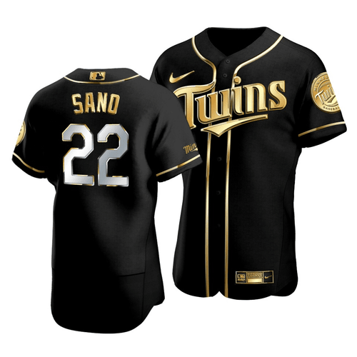 Men's Minnesota Twins Miguel Sano #22 Golden Edition Black  Jersey , MLB Jersey