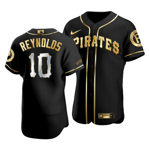 Men's Pittsburgh Pirates Bryan Reynolds #10 Golden Edition Black  Jersey , MLB Jersey