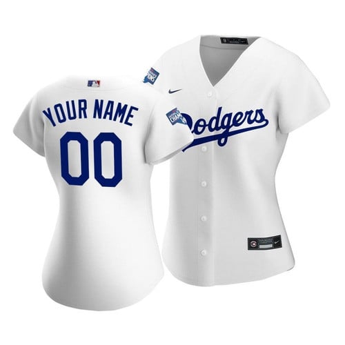 Dodger Jersey Custom, Dodgers Custom #00 2020 World Series Champions White Home Women's Replica Jersey