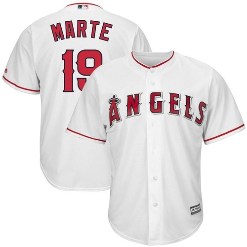 Jefry Marté Los Angeles Angels Majestic Home Cool Base Replica Player Jersey - White , MLB Jersey