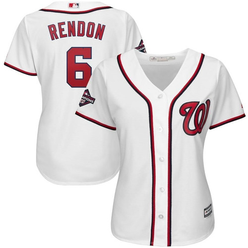 Anthony Rendon Washington Nationals Majestic Women's 2019 World Series Champions Home Cool Base Patch Player Jersey - White , MLB Jersey
