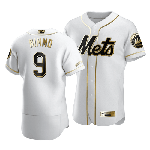 Mets Brandon Nimmo #9 Golden Edition White  Jersey , MLB Jersey