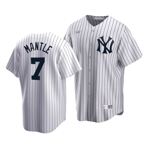 Men's New York Yankees Mickey Mantle #7 Cooperstown Collection White Home Jersey , MLB Jersey