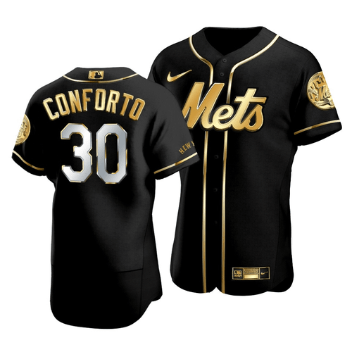 Men's New York Mets Michael Conforto #30 Golden Edition Black  Jersey , MLB Jersey