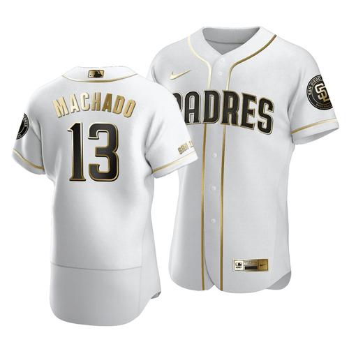 Padres Manny Machado Golden Edition White  Jersey , MLB Jersey