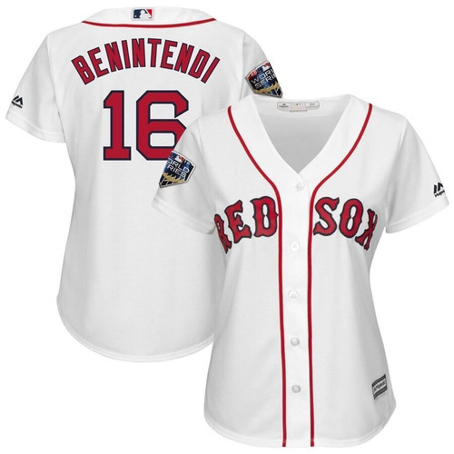 Andrew Benintendi Boston Red Sox Majestic Women's 2018 World Series Cool Base Player Jersey - White , MLB Jersey