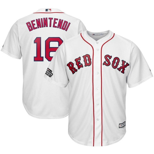 Andrew Benintendi Boston Red Sox Majestic 2019 London Series Cool Base Player Jersey - White , MLB Jersey