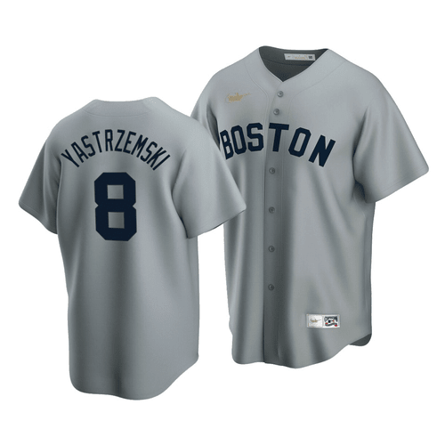 Men's Boston Red Sox Carl Yastrzemski #8 Cooperstown Collection Gray Road Jersey , MLB Jersey