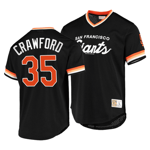 Men's San Francisco Giants Brandon Crawford #35 Cooperstown Collection Black Script Fashion Jersey , MLB Jersey