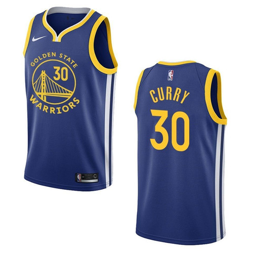 Men's 2019-20 Golden State Warriors #30 Stephen Curry Icon Swingman Jersey - Royal , Basketball Jersey