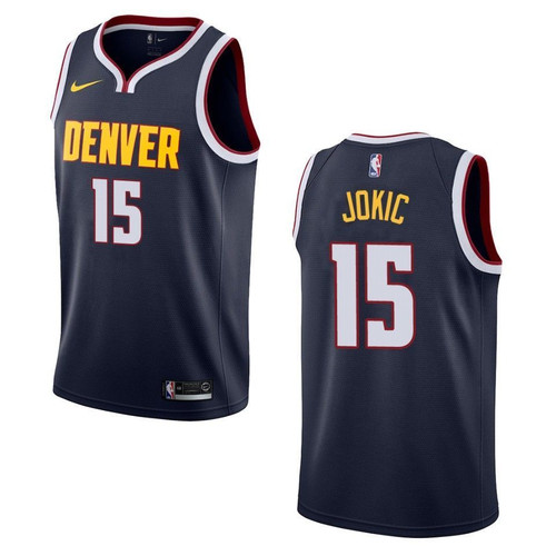 Men's Denver Nuggets #15 Nikola Jokic Icon Swingman Jersey - Navy , Basketball Jersey