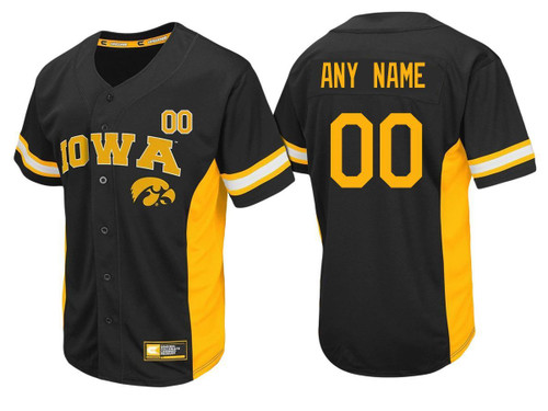 Men Iowa Hawkeyes Black Custom Baseball Jersey , Baseball Uniform