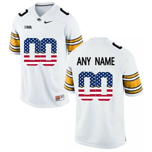 Youth Iowa Hawkeyes White Custom College Football Limited Jersey
