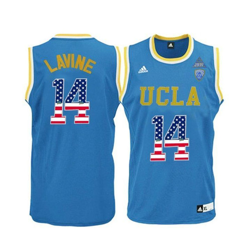 Male UCLA Bruins Zach LaVine Black US Flag Jersey