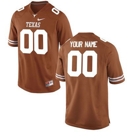 Youth Texas Longhorns Orange Customized Football Jersey , Custom Texas Longhorns Jersey