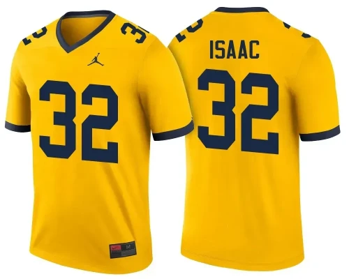 Male Michigan Wolverines Maize Ty Isaac NCAA Football Jersey , NCAA jerseys