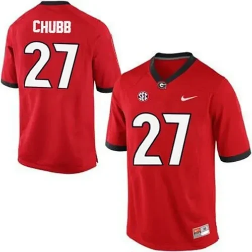 Georgia Bulldogs #27 Nick Chubb Red Football Jersey , NCAA jerseys