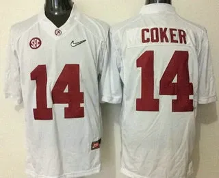 Men’s Alabama Crimson Tide #14 Jake Coker White NCAA Jersey Jersey , NCAA jerseys