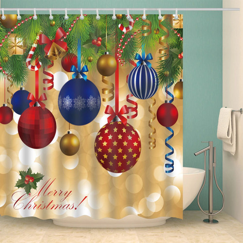Diy Christmas Ornaments Decoration Holiday Shower Curtain Bathroom Decor