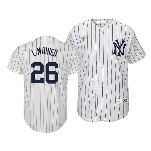 Youth Cooperstown Collection Yankees DJ LeMahieu #26 Home 2020 Jersey White , MLB Jersey