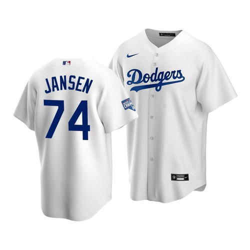 Youth Los Angeles Dodgers Kenley Jansen #74 2020 World Series Champions Home Replica Jersey White , MLB Jersey