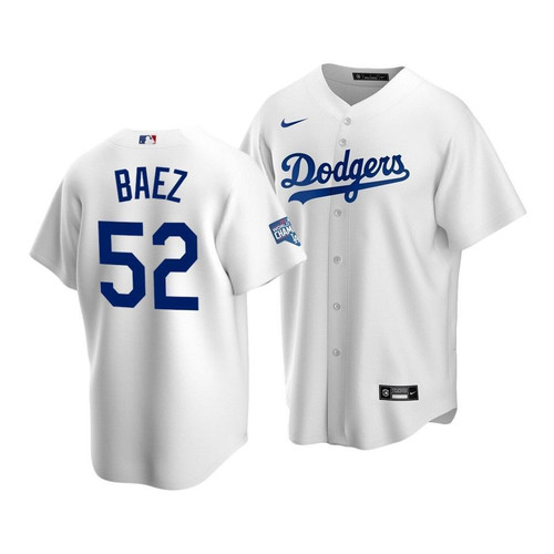 Youth Los Angeles Dodgers Pedro Baez #52 2020 World Series Champions Home Replica Jersey White , MLB Jersey