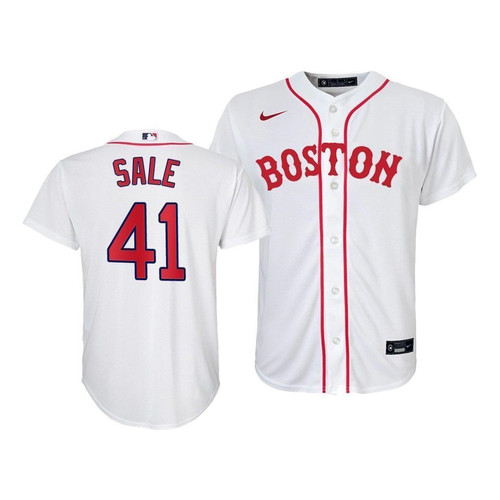Boston Red Sox Chris Sale #41 2021 Patriots' Day Replica YouthWhite Jersey