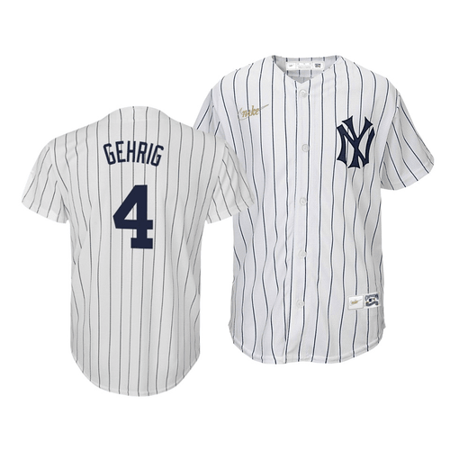 Youth Cooperstown Collection Yankees Lou Gehrig #4 Home 2020 Jersey White , MLB Jersey