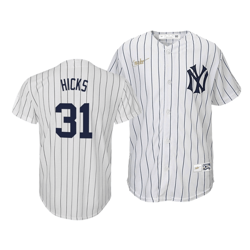 Youth Cooperstown Collection Yankees Aaron Hicks #31 Home 2020 Jersey White , MLB Jersey
