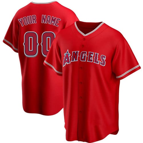 Replica Custom Youth Los Angeles Angels Red Alternate Jersey