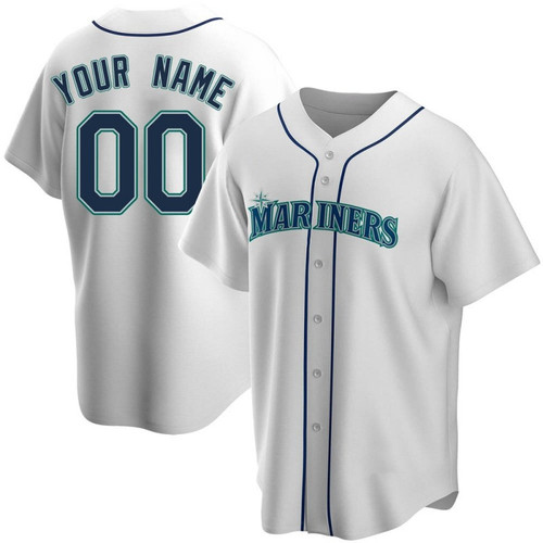CUSTOM YOUTH SEATTLE MARINERS HOME JERSEY - WHITE REPLICA