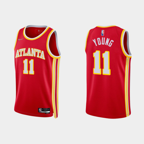 Atlanta Hawks Trae Young 2021-22 75th Anniversary Icon Red Jersey
