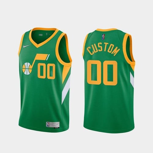 Youth's Utah Jazz 2020/21 Green Custom Basketball Jersey