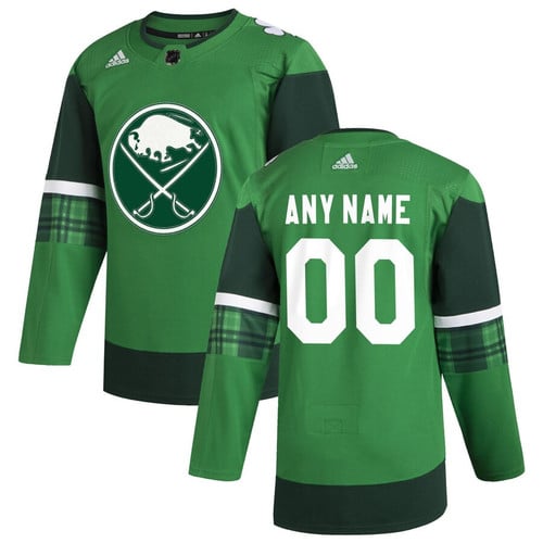 Men's Custom NHL Buffalo Sabres 2020 St. Patrick’s Day Custom NHL Jersey Green