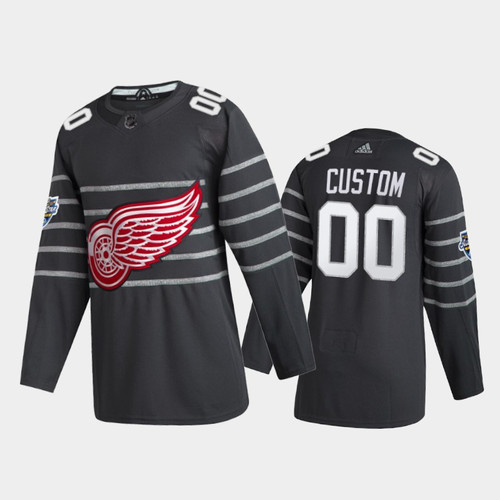Men's Detroit Red Wings Custom #00 2020 NHL All-Star Game  Gray Jersey