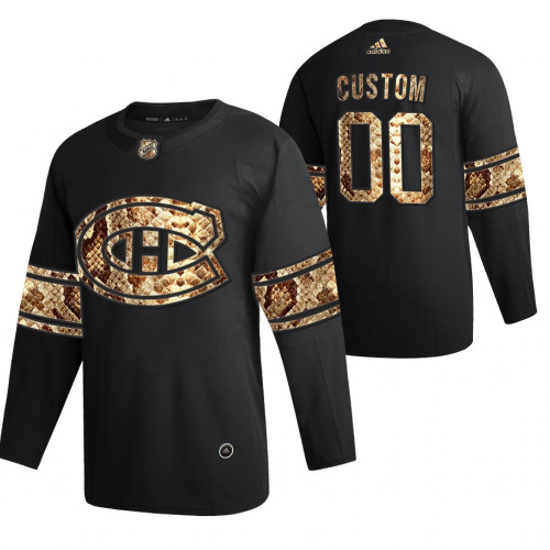 Men's Montreal Canadiens Custom Black Python Skin 2021 Exclusive Edition Jersey