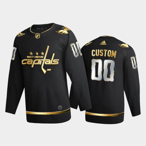 Men's Washington Capitals Custom #00 2020-21  Golden Black Limited  Jersey