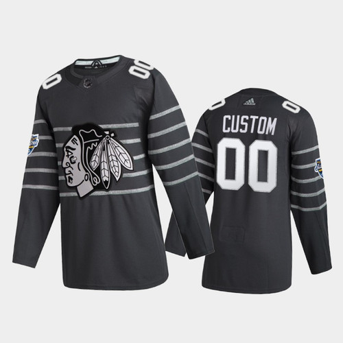Men's Chicago Blackhawks Custom #00 2020 NHL All-Star Game  Gray Jersey